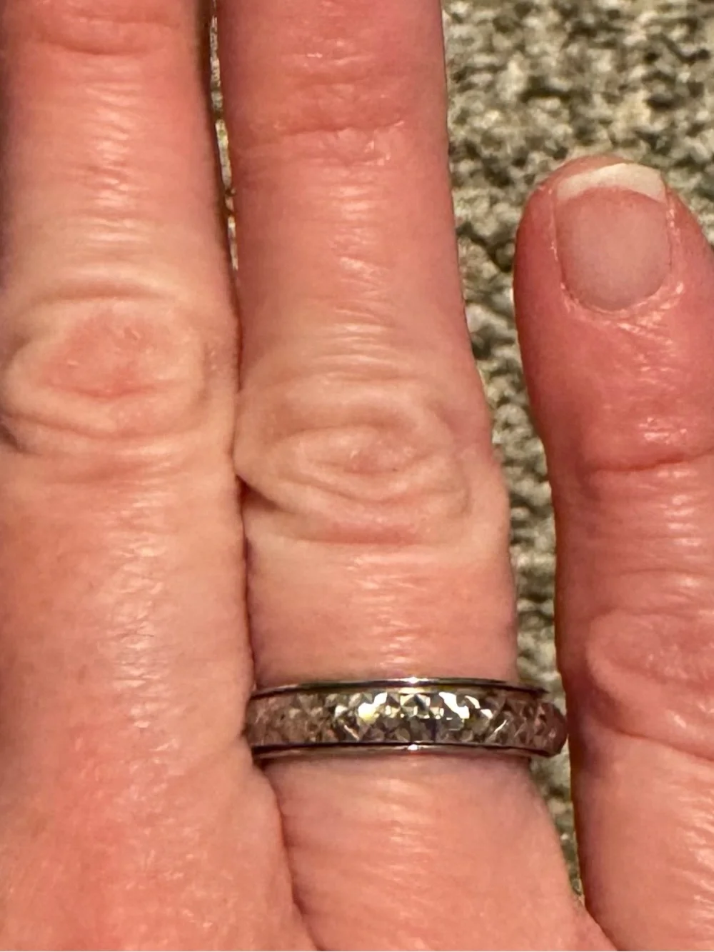 New D’Joy Diamond Cut 925 Sterling Silver Spinner band ring Sz 7 Men’s Women’s
